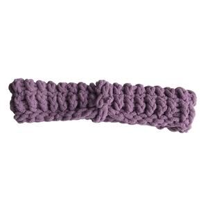 Handmade Knit Headband Headwrap Ribbed Purple Cozy Winter Ski Snow Earcovering